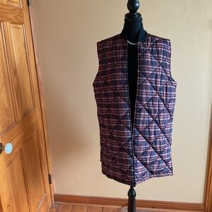 Steve Madden Plaid Quilted Vest. O/S